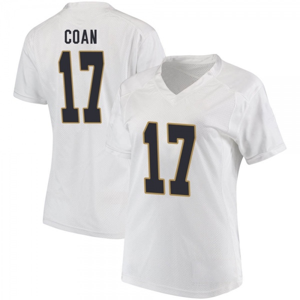 Jack Coan Notre Dame Fighting Irish NCAA Women's #17 White Replica College Stitched Football Jersey IOS5755CM